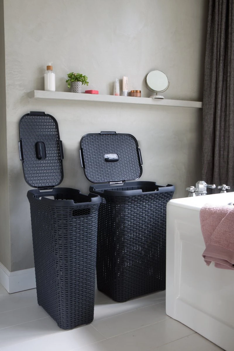 Curver Style Wasmand Met Deksel - 40L - Antraciet 11 Curver Style Wasmand Met Deksel - 40L - Antraciet - Afbeelding 9