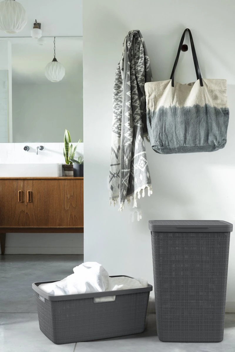 Curver Jute Wasmand 46L - 2 Stuks - Donkergrijs 11 Curver Jute Wasmand 46L - 2 Stuks - Donkergrijs - Afbeelding 9