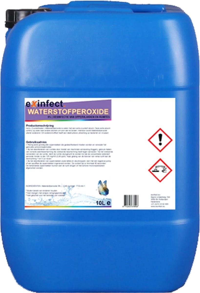 Waterstofperoxide 12% | 5L | Desinfectie - H2O2 | Waterstofperoxide Is Water Met Een Extra Zuurstof Atoom. Deze Extra Atoom Is Continu Op Zoek Naar Andere Atomen Om Zich Aan Te Binden. Hierdoor Wordt Waterstofperoxide Uiterst Oxiderend. 3 Waterstofperoxide 12% | 5L | Desinfectie - H2O2 | Waterstofperoxide Is Water Met Een Extra Zuurstof Atoom. Deze Extra Atoom Is Continu Op Zoek Naar Andere Atomen Om Zich Aan Te Binden. Hierdoor Wordt Waterstofperoxide Uiterst Oxiderend.