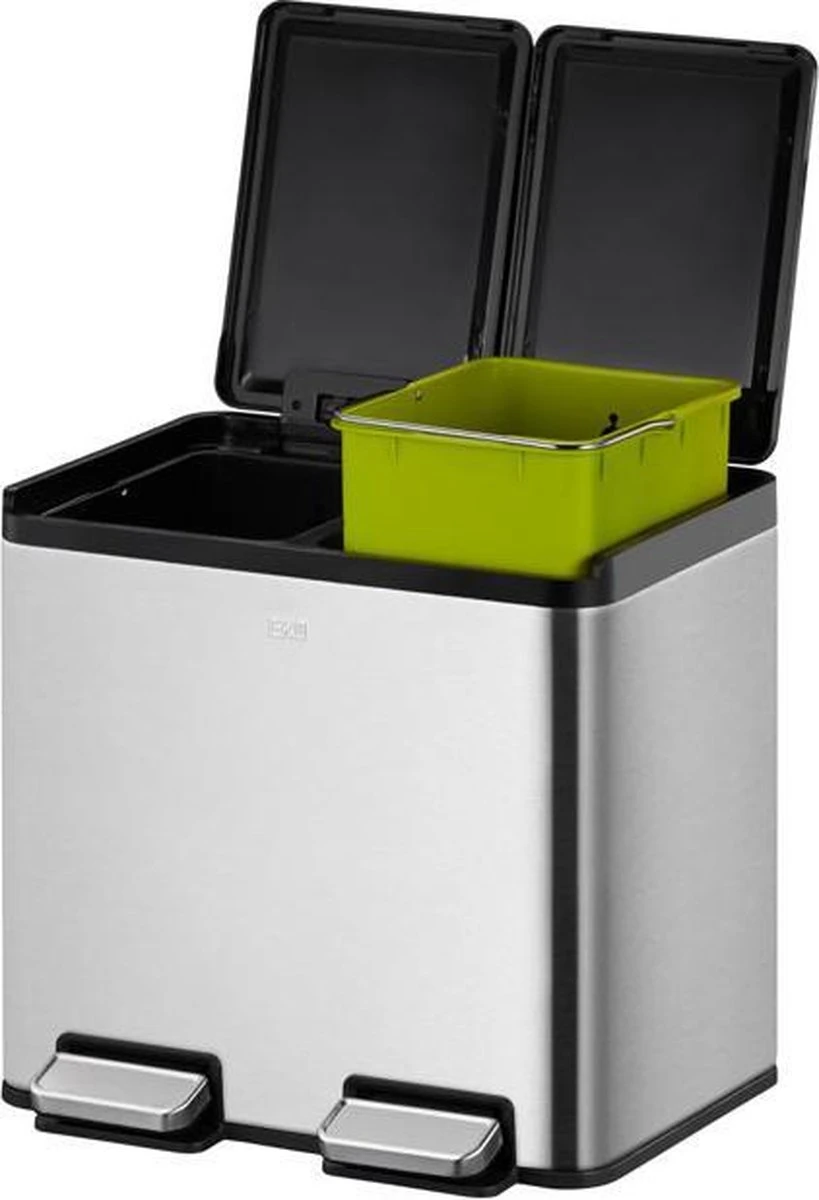 EKO Essential Splitted Prullenbak - 2x 10 L - Mat RVS 5 EKO Essential Splitted Prullenbak - 2x 10 L - Mat RVS - Afbeelding 3