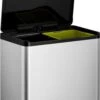 EKO EcoCasa III Recycling Prullenbak - 15 + 15 L - Mat RVS