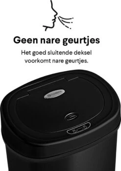 Homra FONIX Sensor Prullenbak Zwart 50 Liter - Automatische Soft Close Deksel - 50L - Zwarte Afvalemmer - Infrarood Sensor - Vuilnisbak Met Elektrische Deksel - Sensorbediening - Vingerafdrukvrij - Vuilafstotend - Zwarte Keuken En Kantoor Vuilbak -Huishoudelijke Schoonmaak 847x1200 2