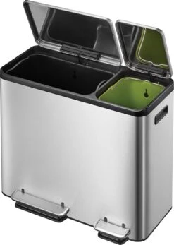 EKO EcoCasa Recycle Prullenbak - 30 + 15 L - Mat RVS
