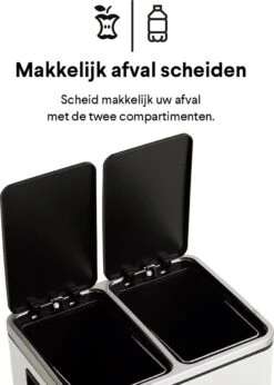 Homra BLINQ Afvalscheiding Prullenbak Met 2 Vakken - 2 X 15 L Inhoud - Duo Pedaalemmer Wit - Afvalemmer 30 Liter - Recycle Afvalbak - Witte Afvalscheidingsprullenbak - Hygiënisch Afval Scheiden - Keuken Vuilbak - Kantoor 21 Homra BLINQ Afvalscheiding Prullenbak Met 2 Vakken - 2 X 15 L Inhoud - Duo Pedaalemmer Wit - Afvalemmer 30 Liter - Recycle Afvalbak - Witte Afvalscheidingsprullenbak - Hygiënisch Afval Scheiden - Keuken Vuilbak - Kantoor -Huishoudelijke Schoonmaak 857x1200
