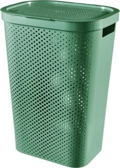 Curver Infinity Recycled Wasmand Met Deksel - 60L - 2 Stuks - Groen -Huishoudelijke Schoonmaak 859x1200 4