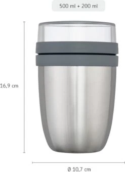 Mepal – Isoleer Lunchpot Ellipse – Houdt Je Eten 6-8 Uur Warm En 12 Uur Koud – Natural Brushed – 2 Compartimenten – Soep Beker To Go – Yoghurt Beker Muesli - Thermos Lunchbox -Huishoudelijke Schoonmaak 871x1200 4