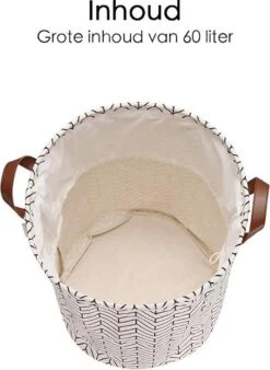 Merkloos Wasmand - Opbergzak - 60L - Waterproof - Zwart/wit -Huishoudelijke Schoonmaak 876x1200 2