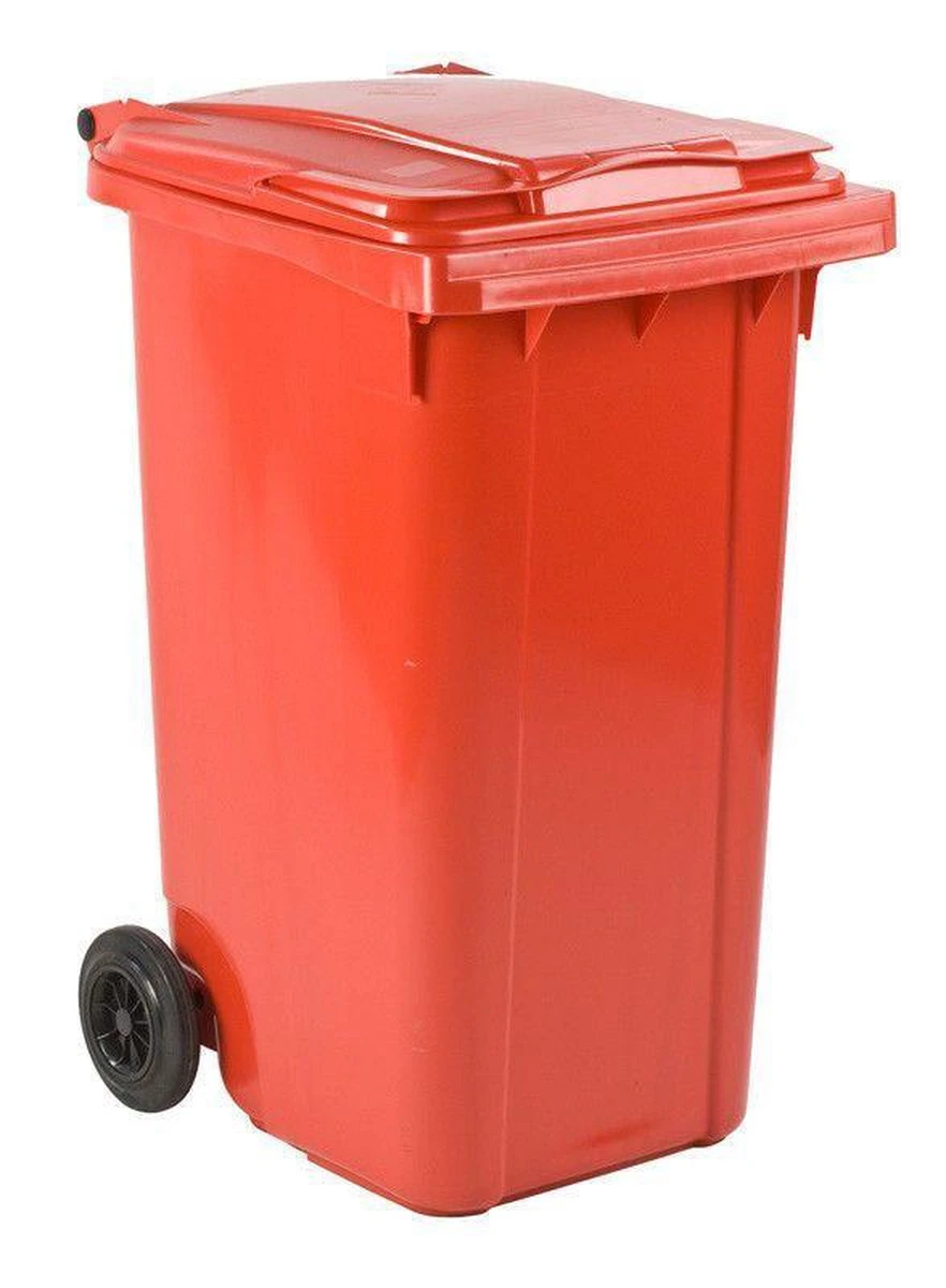 Kunststof Kliko Afval Rolcontainer Mini Container - 240 Liter - Rood 5 Kunststof Kliko Afval Rolcontainer Mini Container - 240 Liter - Rood - Afbeelding 3