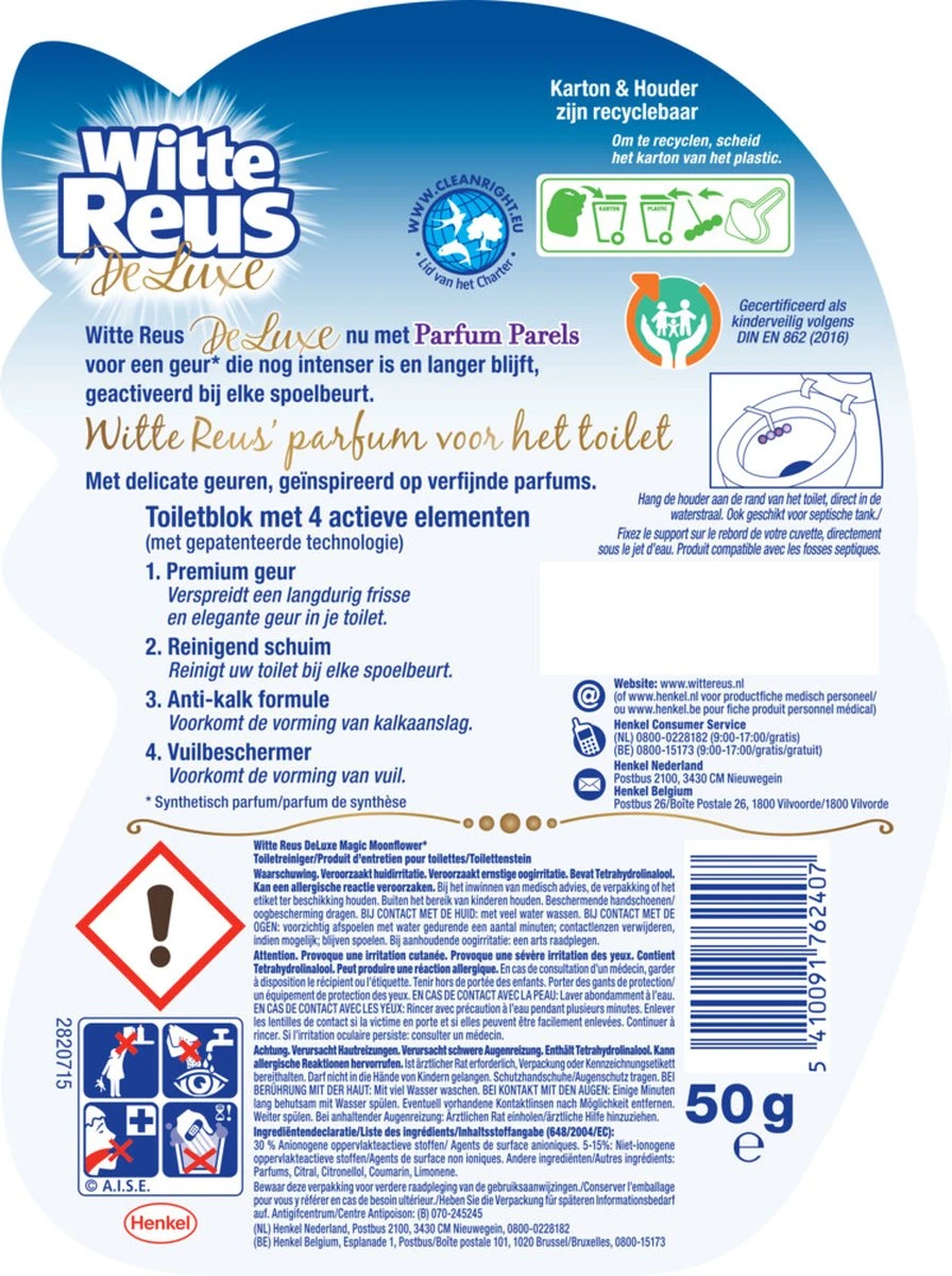 Witte Reus DeLuxe Toiletblok - Magic Moonflower - WC Blokjes Voordeelverpakking - 10 Stuks 14 Witte Reus DeLuxe Toiletblok - Magic Moonflower - WC Blokjes Voordeelverpakking - 10 Stuks - Afbeelding 12