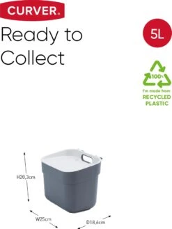 Curver Ready To Collect Prullenbak - GFT - 5L - Donkergrijs -Huishoudelijke Schoonmaak 900x1200 41