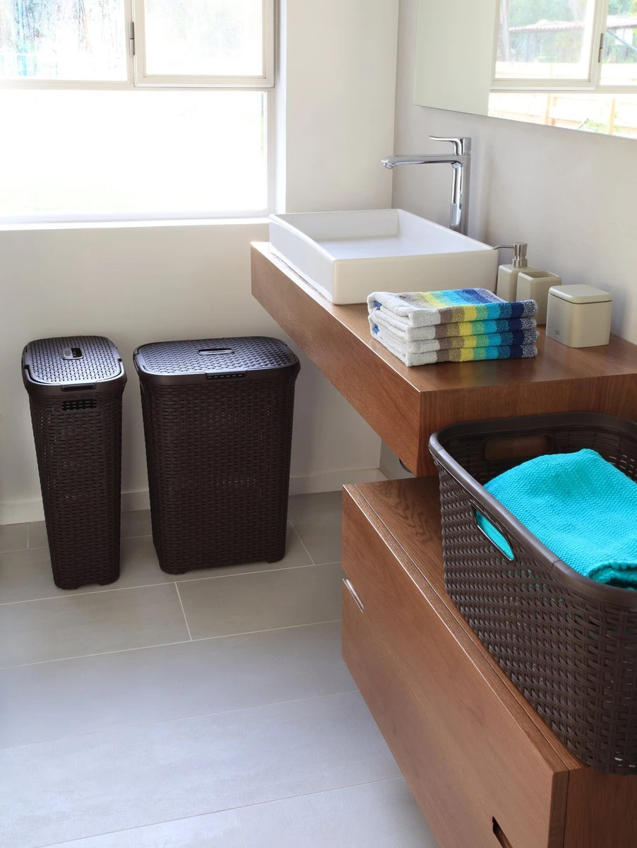 Curver Style Wasmand Met Deksel - 40L - Antraciet 6 Curver Style Wasmand Met Deksel - 40L - Antraciet - Afbeelding 4