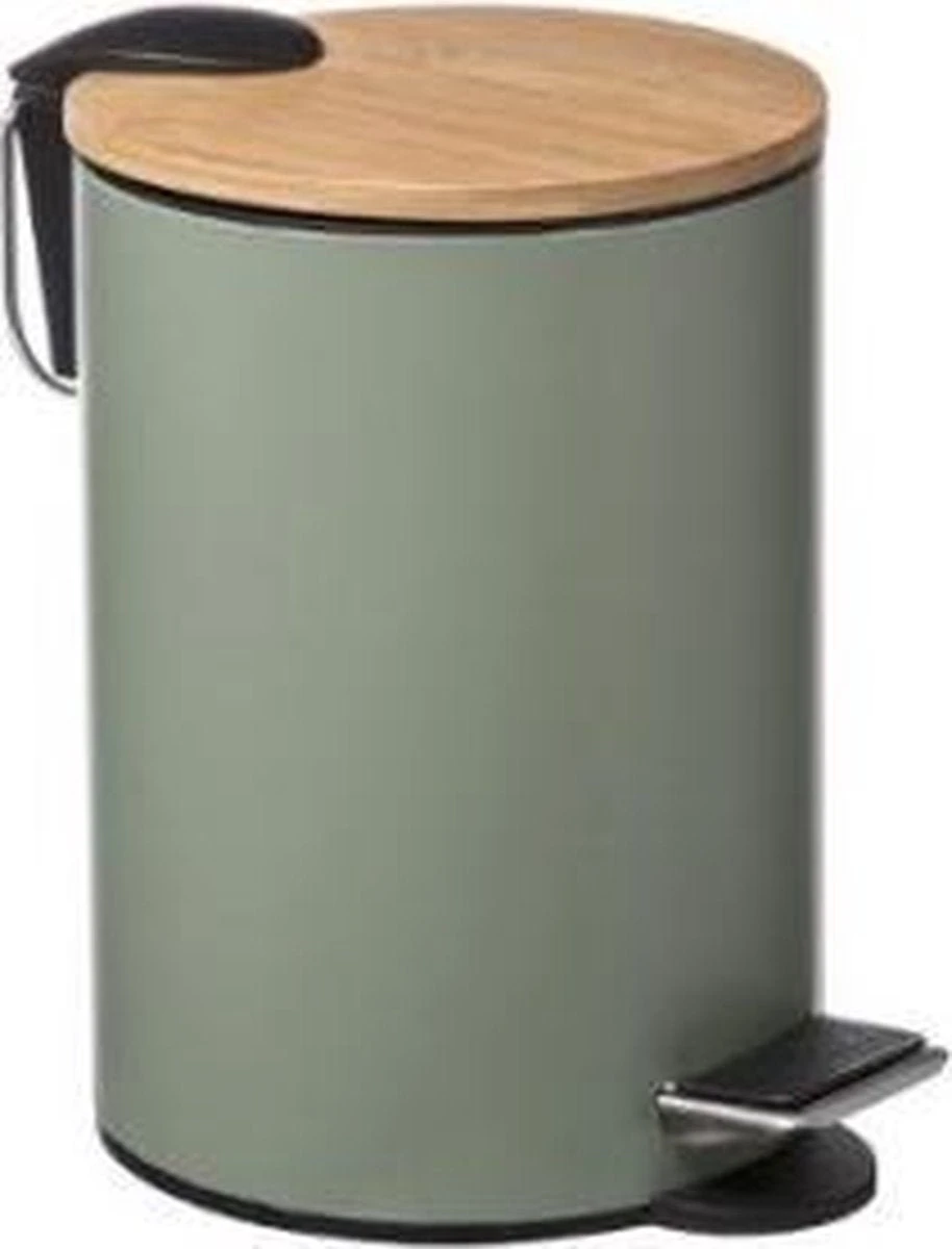 Pedaalemmer 3 Liter Met Bamboe Deksel –ª Kaki Groen / Bamboe –ª Vuilnisbak –ª Afvalbak –ª Softclose –ª Stijlvol & Compact Voor In De Badkamer - Toilet - Kantoor - Slaapkamer 3 Pedaalemmer 3 Liter Met Bamboe Deksel –ª Kaki Groen / Bamboe –ª Vuilnisbak –ª Afvalbak –ª Softclose –ª Stijlvol & Compact Voor In De Badkamer - Toilet - Kantoor - Slaapkamer