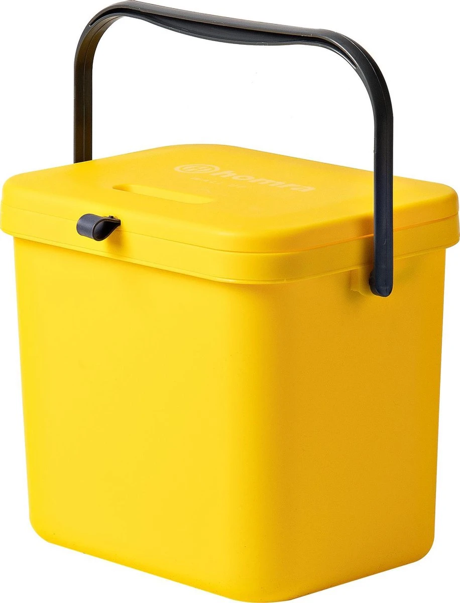 Homra Wall-up Prullenbak | Inbouwprullenbak Ophangbaar Met Plakstrip | GFT Vuilbak | Werkblak Afvalbak | Draagbare Vuilnisemmer | 8L Inhoud | Geel 8 Homra Wall-up Prullenbak | Inbouwprullenbak Ophangbaar Met Plakstrip | GFT Vuilbak | Werkblak Afvalbak | Draagbare Vuilnisemmer | 8L Inhoud | Geel - Afbeelding 6