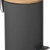 Prullenbak/pedaalemmer Donkergrijs Metaal 3 Liter - 17 X 24 Cm - Voor Badkamer En Toilet -Huishoudelijke Schoonmaak 916x1200 8