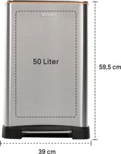 Pedaalemmer RVS 50 Liter - Prullenbak Met Pedaal Homra KONIQ - 50L Zilver - Automatische Lucht Filter - Odor Control Filter - Softclose Deksel - Design Afvalemmer - Duurzaam Vingerafdrukvrij En Vuilafstotend RVS - Keuken En Kantoor Vuilbak 26 Pedaalemmer RVS 50 Liter - Prullenbak Met Pedaal Homra KONIQ - 50L Zilver - Automatische Lucht Filter - Odor Control Filter - Softclose Deksel - Design Afvalemmer - Duurzaam Vingerafdrukvrij En Vuilafstotend RVS - Keuken En Kantoor Vuilbak -Huishoudelijke Schoonmaak 943x1200 4