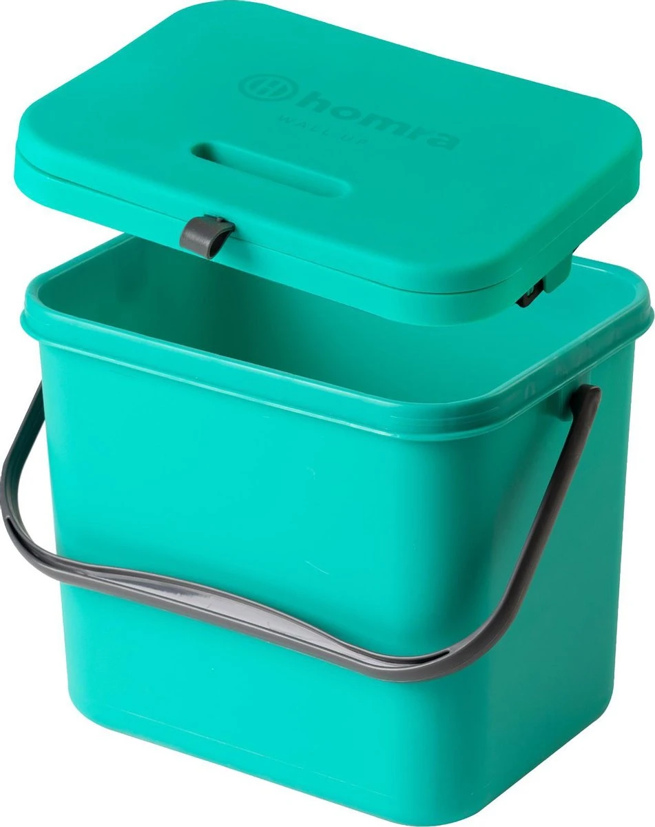 Homra Wall-up Prullenbak | Inbouwprullenbak Ophangbaar Met Plakstrip | GFT Vuilbak | Werkblak Afvalbak | Draagbare Vuilnisemmer | 8L Inhoud | Groen 17 Homra Wall-up Prullenbak | Inbouwprullenbak Ophangbaar Met Plakstrip | GFT Vuilbak | Werkblak Afvalbak | Draagbare Vuilnisemmer | 8L Inhoud | Groen - Afbeelding 15