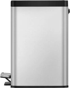 EKO EcoCasa III Recycling Prullenbak - 15 + 15 L - Mat RVS -Huishoudelijke Schoonmaak 955x1200 1