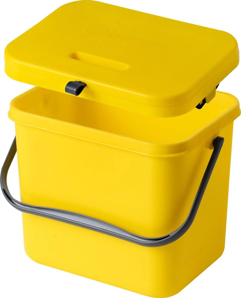 Homra Wall-up Prullenbak | Inbouwprullenbak Ophangbaar Met Plakstrip | GFT Vuilbak | Werkblak Afvalbak | Draagbare Vuilnisemmer | 8L Inhoud | Geel 14 Homra Wall-up Prullenbak | Inbouwprullenbak Ophangbaar Met Plakstrip | GFT Vuilbak | Werkblak Afvalbak | Draagbare Vuilnisemmer | 8L Inhoud | Geel - Afbeelding 12