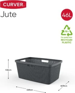 Curver Jute Wasmand 46L - 2 Stuks - Donkergrijs 13 Curver Jute Wasmand 46L - 2 Stuks - Donkergrijs -Huishoudelijke Schoonmaak 978x1200